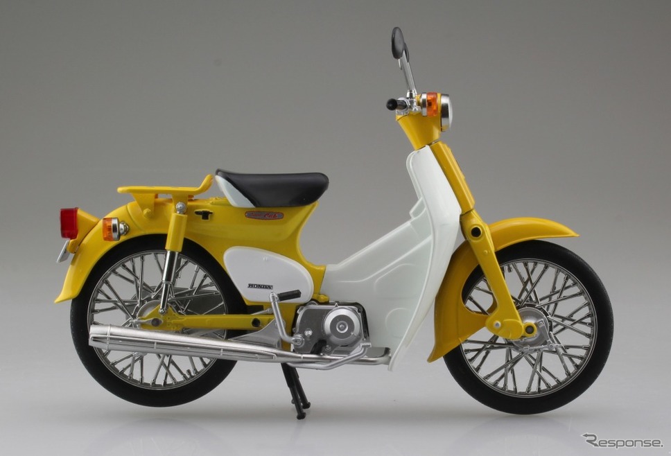 アオシマ 完成品バイクシリーズ ホンダ スーパーカブ（イエロー）※製品画像は試作品のため、実際の商品とは異なる箇所があります
