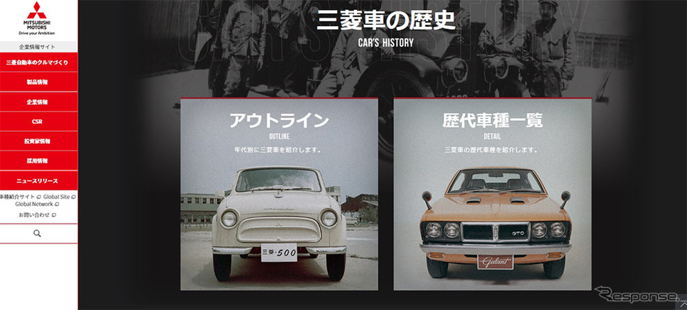 三菱自動車公式サイト「三菱車の歴史」