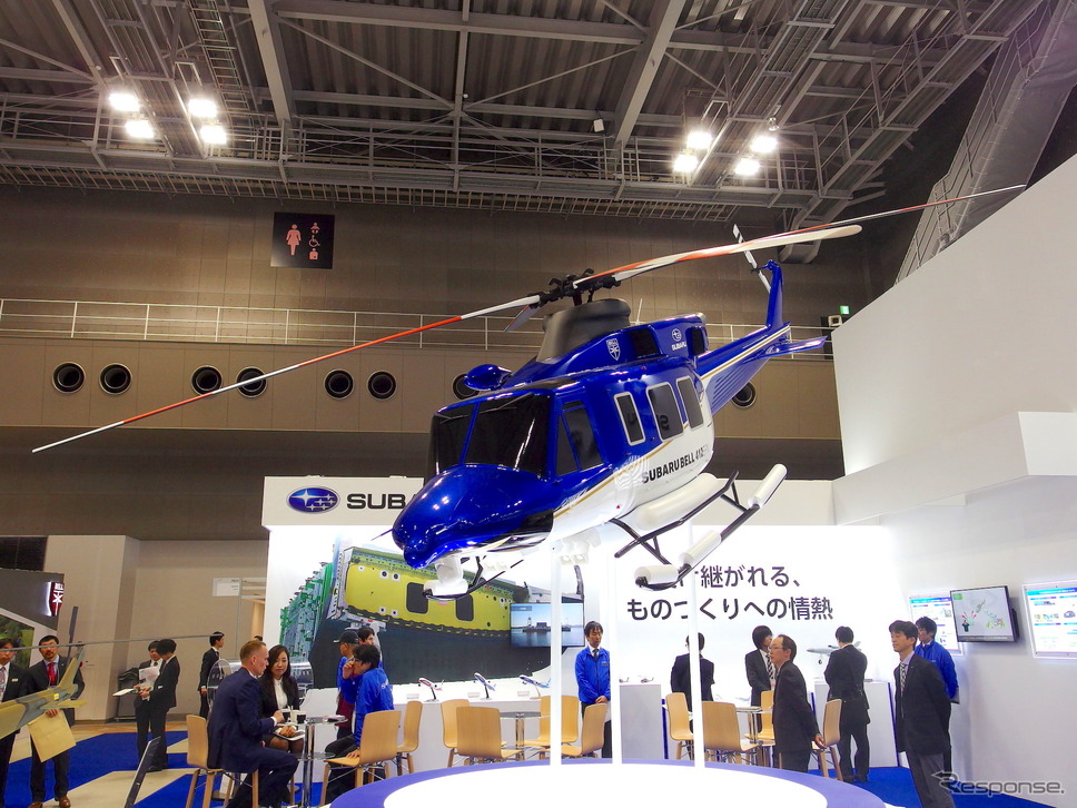 SUBARU BELL 412EPXの模型(国際航空宇宙展2018)《撮影 高木啓》