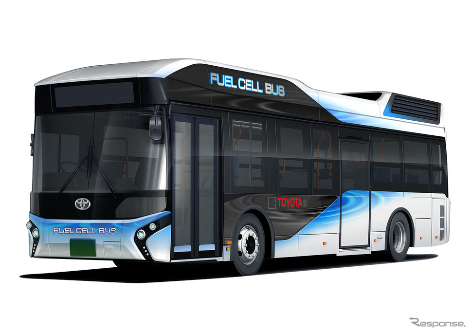 世界初の量産型燃料電池バスであるトヨタFCバス。