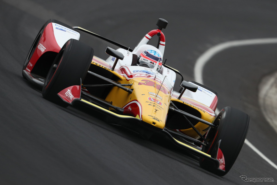 #30 佐藤琢磨がインディアナポリスのテストでトップタイムを記録(通常レース時とは異なるカラーリングで出走)。《写真提供 INDYCAR》