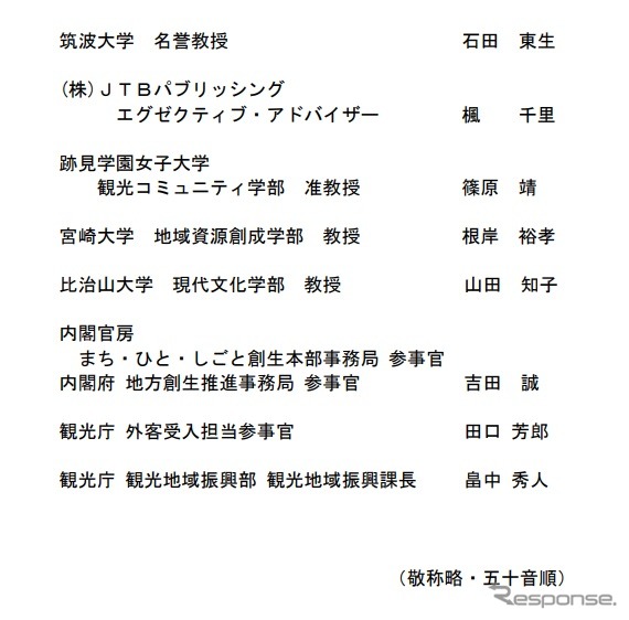 新「道の駅」のあり方検討会のメンバー