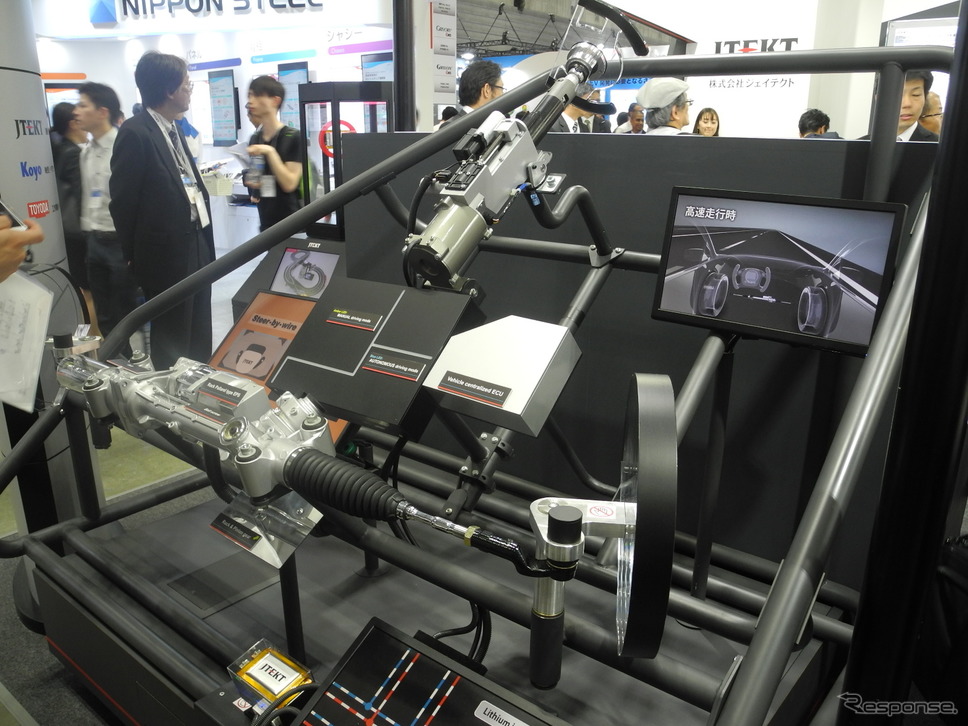 ジェイテクトのステアバイワイヤシステム《撮影 山田清志》