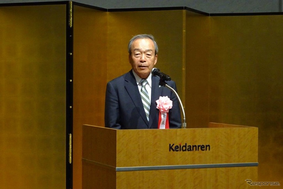 日本自動車会議所 内山田会長《撮影 池原照雄》