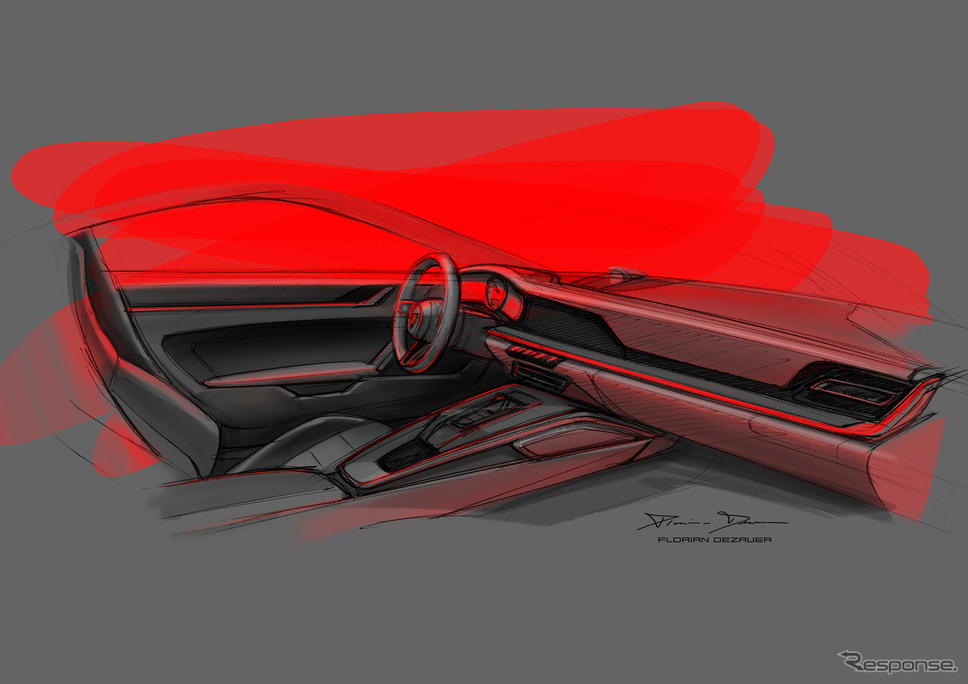 ポルシェ911新型デザイン開発スケッチ《sketch by Porsche》