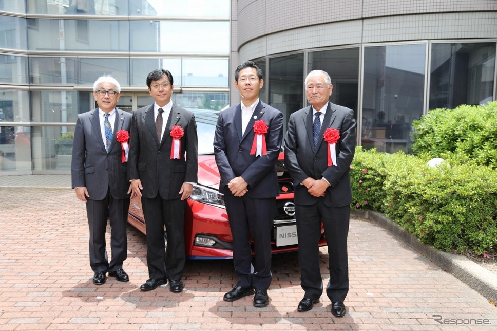 日産自動車と三重日産自動車が「災害時における電気自動車からの電力供給に関する協定」を伊勢市と締結《写真 日産自動車》