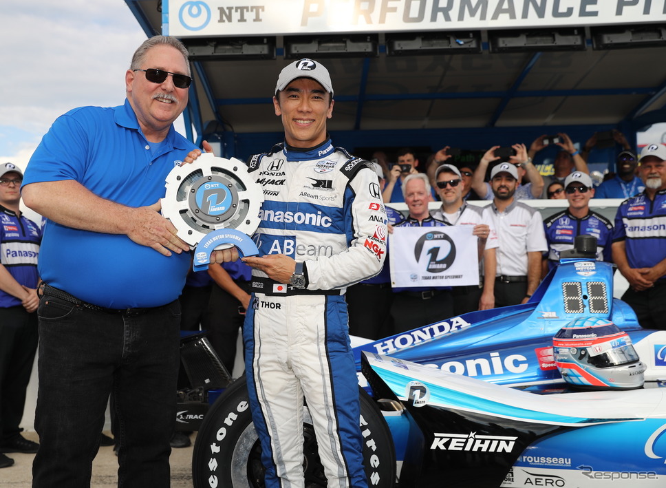 今季2回目となるポールポジションを獲得した#30 佐藤琢磨。《写真提供 INDYCAR》