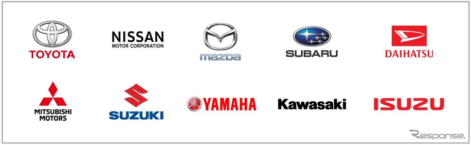 SDLコンソーシアム日本分科会に参加する自動車メーカー10社。《写真 SDLアプリコンテスト実行委員会》