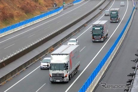 実験の様子(静岡県内)《写真 ソフトバンク》