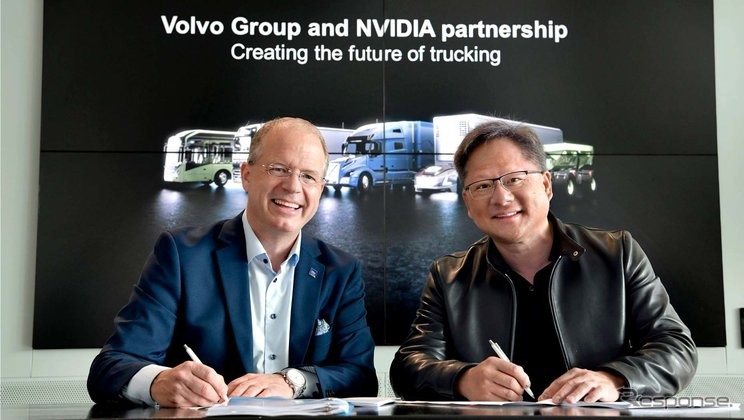 戦略的提携を結んだボルボグループとエヌビディアの両首脳《photo by Volvo Group》