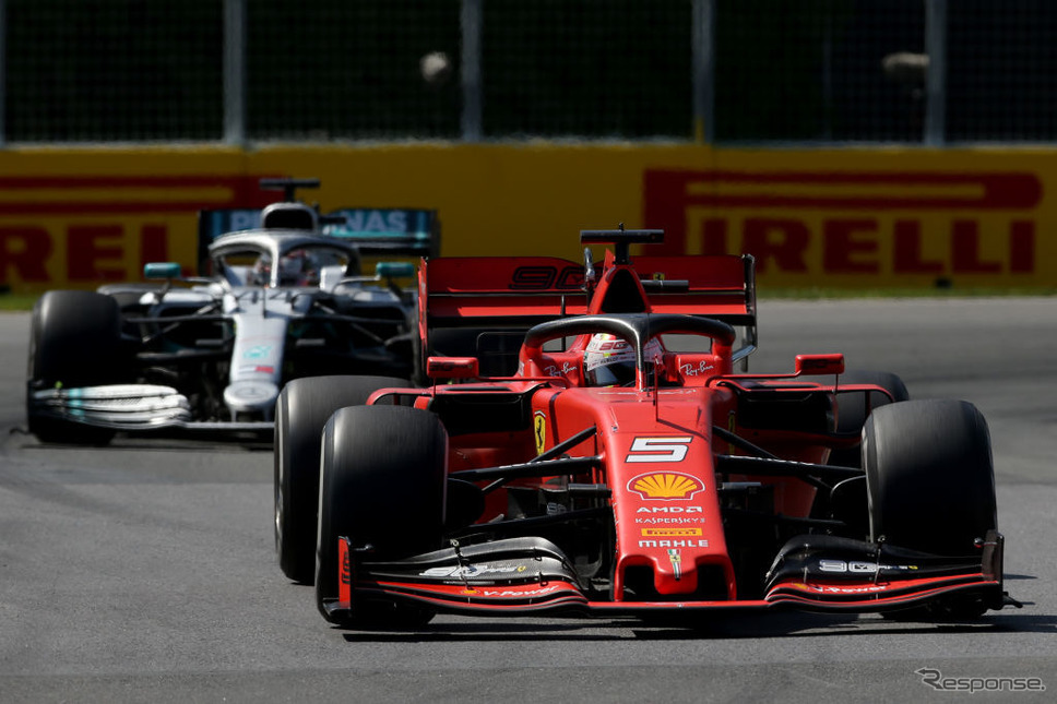 ハミルトンをリードするベッテル(F1カナダGP)《photo by Getty Images》