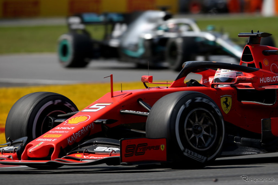 ハミルトンをリードするベッテル(F1カナダGP)《photo by Getty Images》