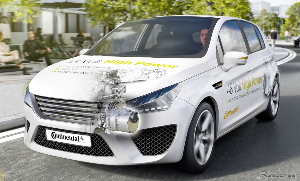 コンチネンタルが新開発したハイブリッド車向けの48ボルトのハイパワードライブシステムのイメージ《photo by Continental》