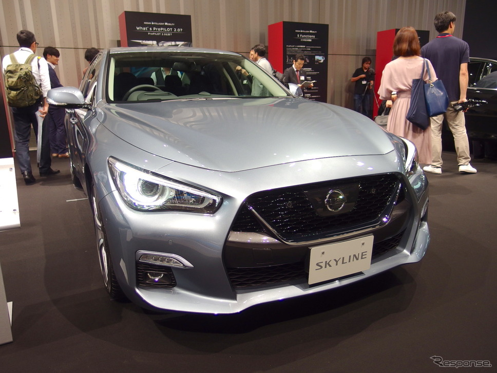 日産スカイライン改良新型発表(16日、日産グローバル本社)《撮影 高木啓》