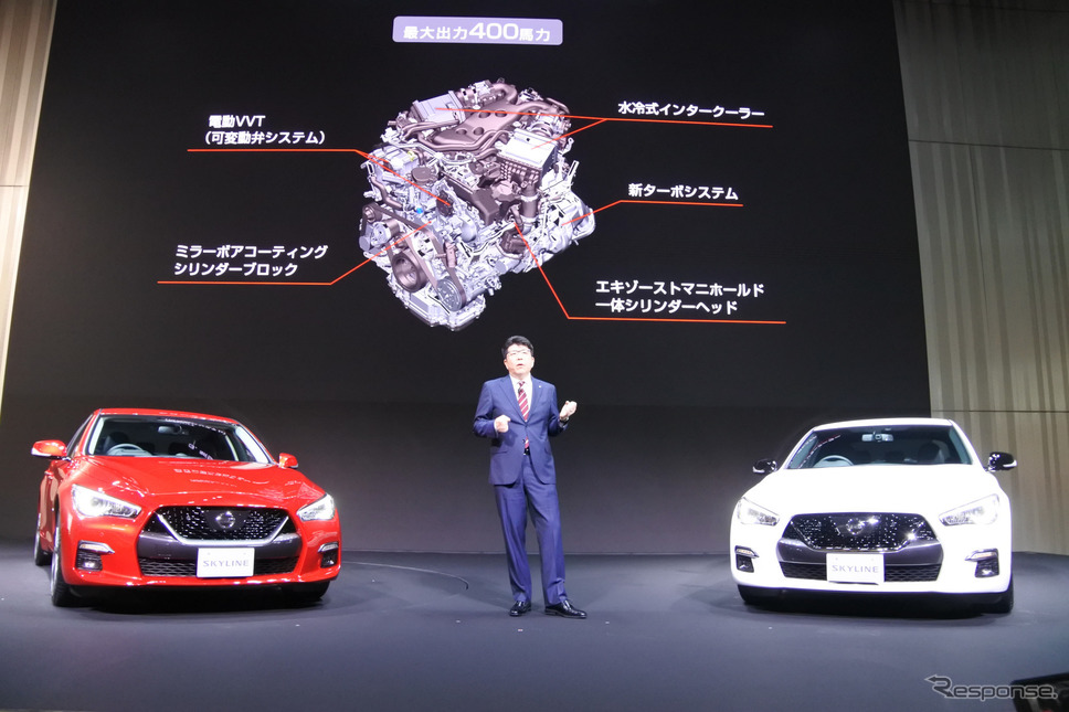 日産自動車 スカイライン 改良新型 発表会《撮影 小松哲也》