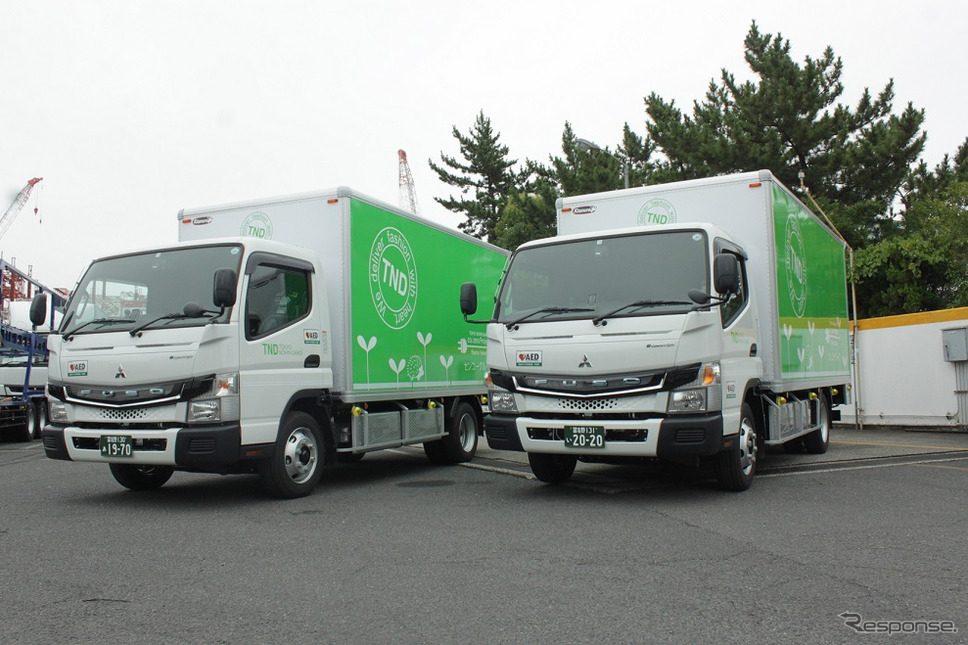 東京納品代行納入車両-電気小型トラック「eキャンター」《画像：三菱ふそうトラック・バス》