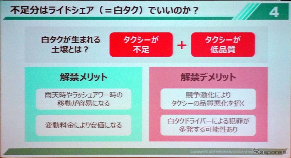 ライドシェアは“白タク”と同様、タクシー全体のサービス低下を招く(富田社長)