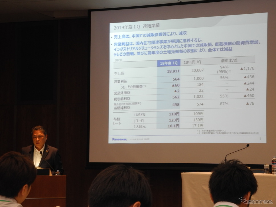 パナソニックの決算会見の様子《撮影 山田清志》