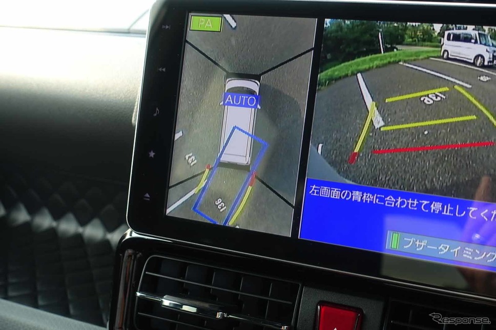 スマートパノラマパーキングアシストの手順。撮影 中村孝仁