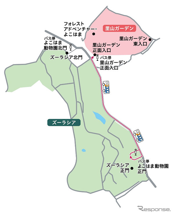 今回の実証実験ルート(約900m)《画像:相鉄バス》