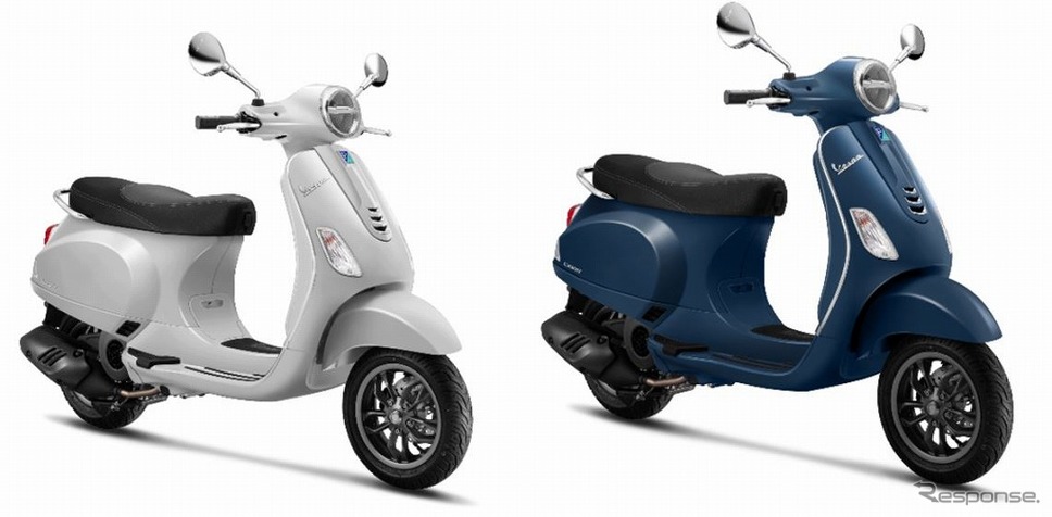 ベスパ LX125 i-get イノチェンツァホワイト(左)、アビオブルー(右)《画像:ピアッジオグループジャパン》