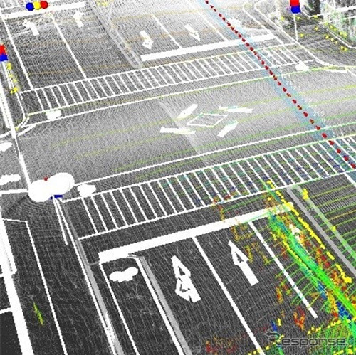 自動運転ソフトウェアAutowareの画面イメージ《画像:名古屋大学/ティアフォー》