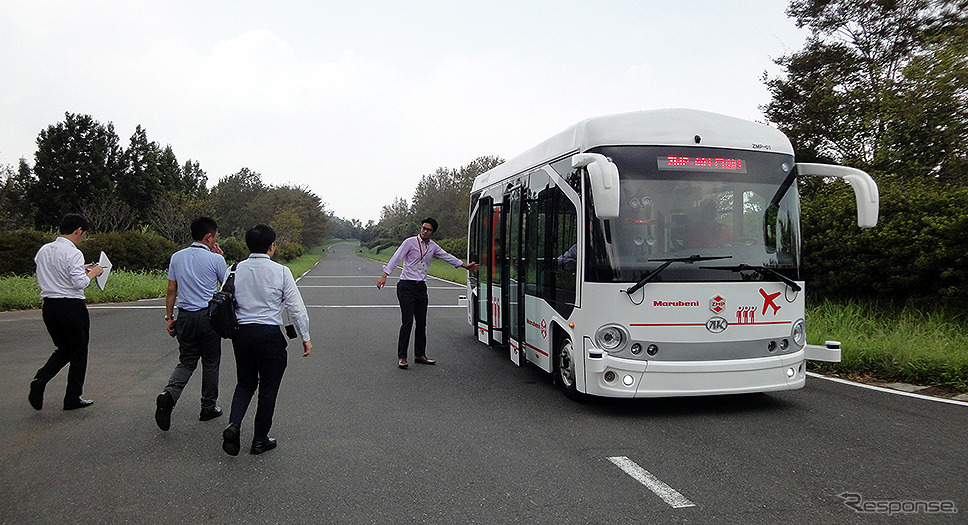 ANKAI(安凱客車)製EVバスがベースの『RoboCar Mini EV BUS』《撮影 大野雅人(Gazin Airlines)》