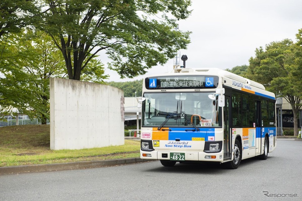 相鉄バス：自動運転実証実験写真提供：相鉄バスによる自動運転バス特別試乗会