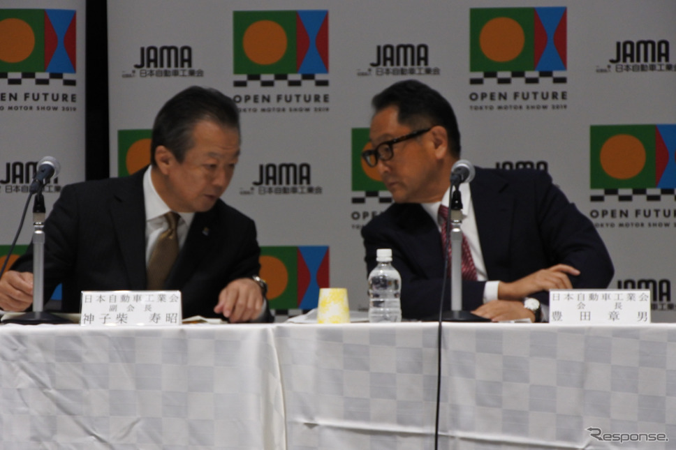 日本自動車工業会 定例会長会見《撮影 小松哲也》