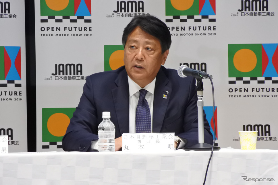 日本自動車工業会 丸本明 副会長(マツダ 社長)《撮影 小松哲也》