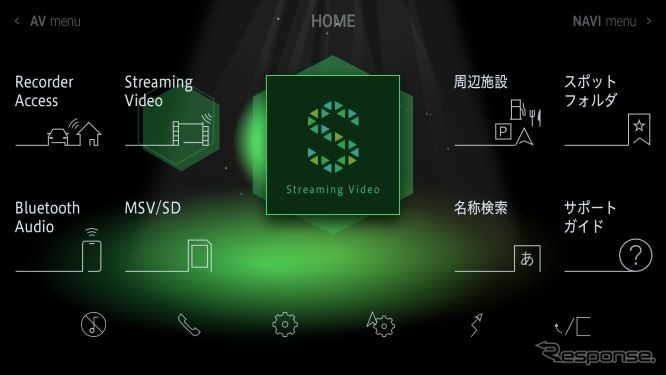 ストリーミングビデオソース選択画面《画像:パイオニア》