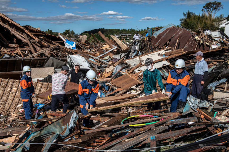 台風19号の被害（10月13日、千葉県）《photo (c) Getty Images》
