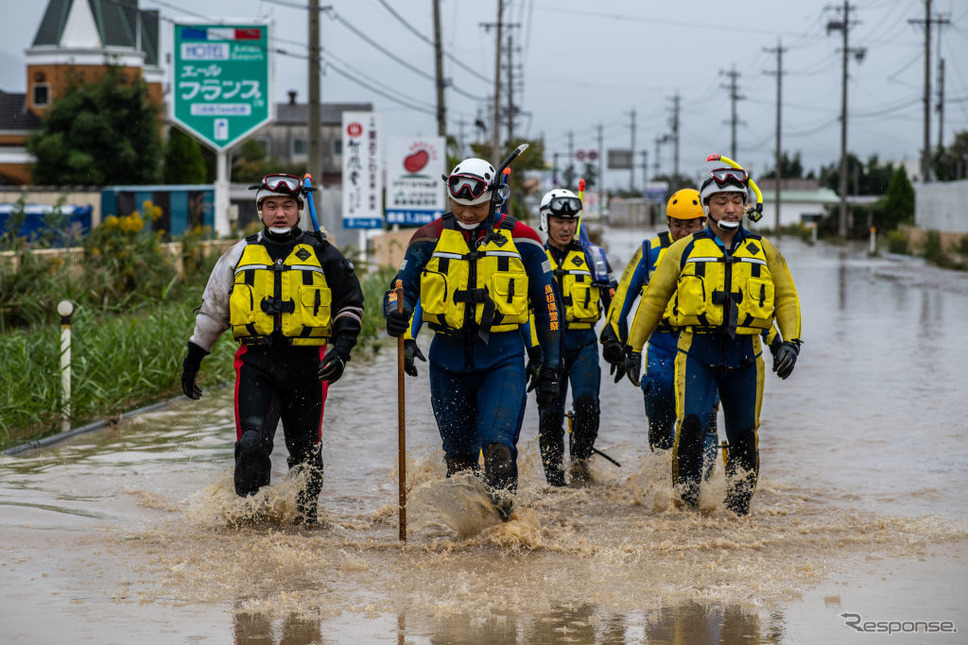 台風19号の被災地（10月14日、長野県）《photo (c) Getty Images》