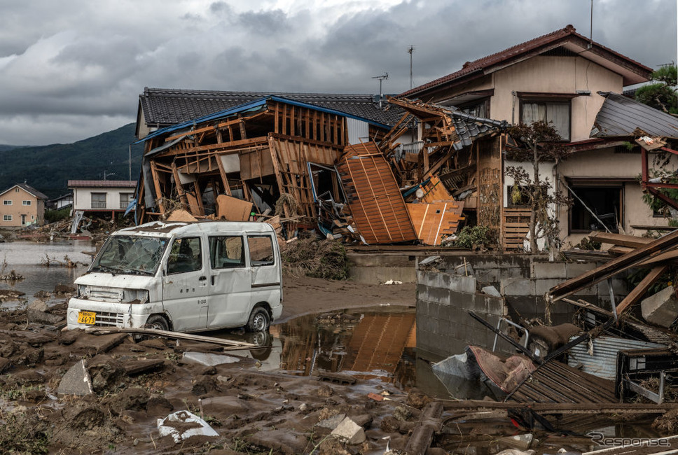 台風19号の被災状況(10月15日、長野県)《photo (c) Getty Images》