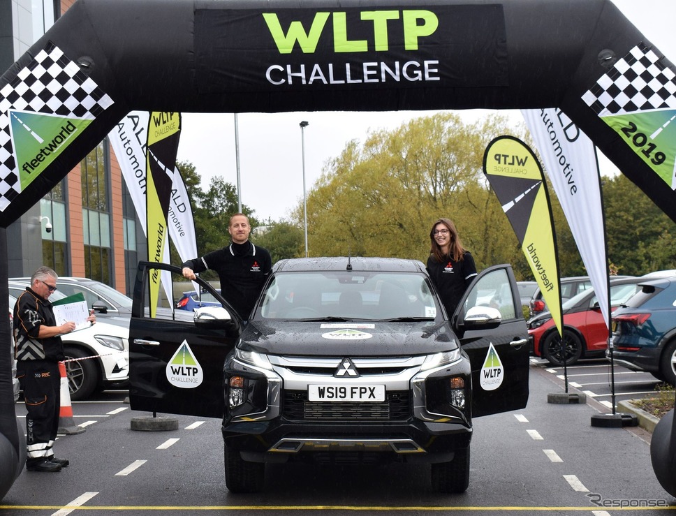英国で開催された燃費競争「WLTPチャレンジ」に参加した三菱L200《photo by Mitsubishi Motors》