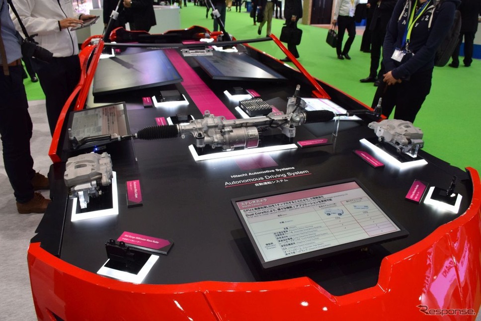 日立オートモーティブのCASE車両向け技術(東京モーターショー2019)《撮影 中尾真二》
