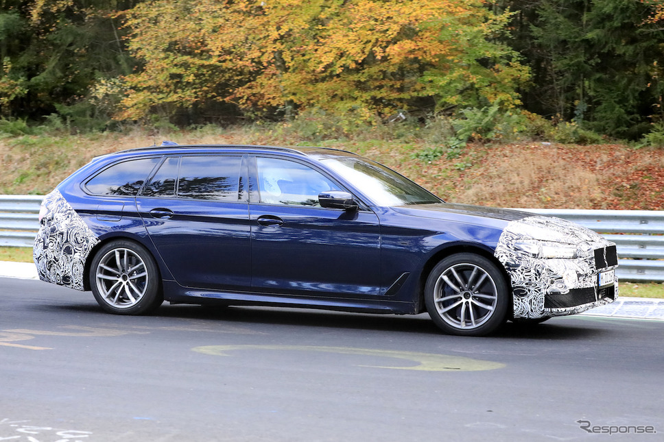 BMW 5シリーズ 改良モデル(LCI)プロトタイプ スクープ写真《APOLLO NEWS SERVICE》