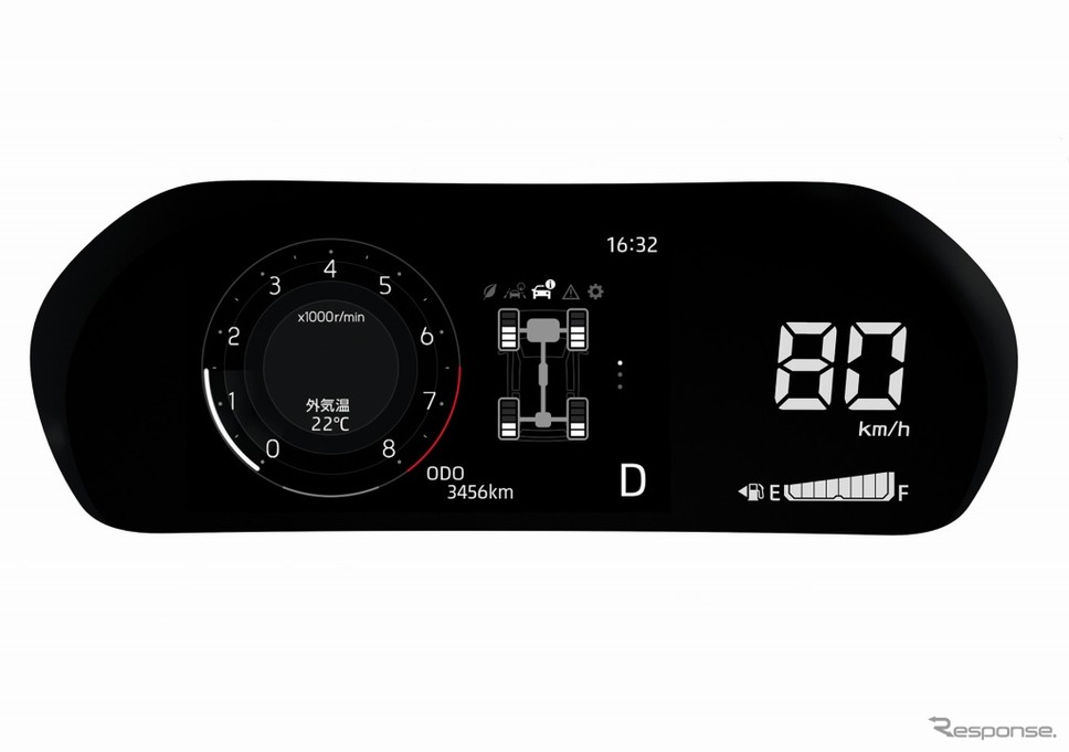 LEDデジタルスピードメーター＋7インチTFTカラー液晶ディスプレイ（マルチインフォメーションディスプレイ付）シンプル《画像：トヨタ自動車》