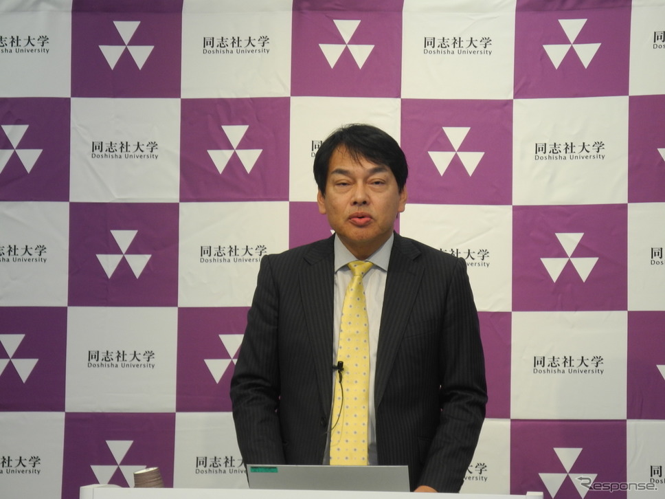 同志社大学大学院理工学研究科の盛満正嗣教授《撮影 山田清志》