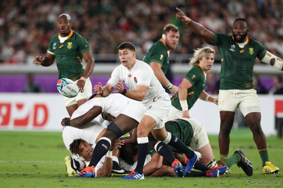 ラグビーワールドカップ日本大会決勝、イングランド(白)対南アフリカ(緑。11月2日)《photo (c) Getty Images》