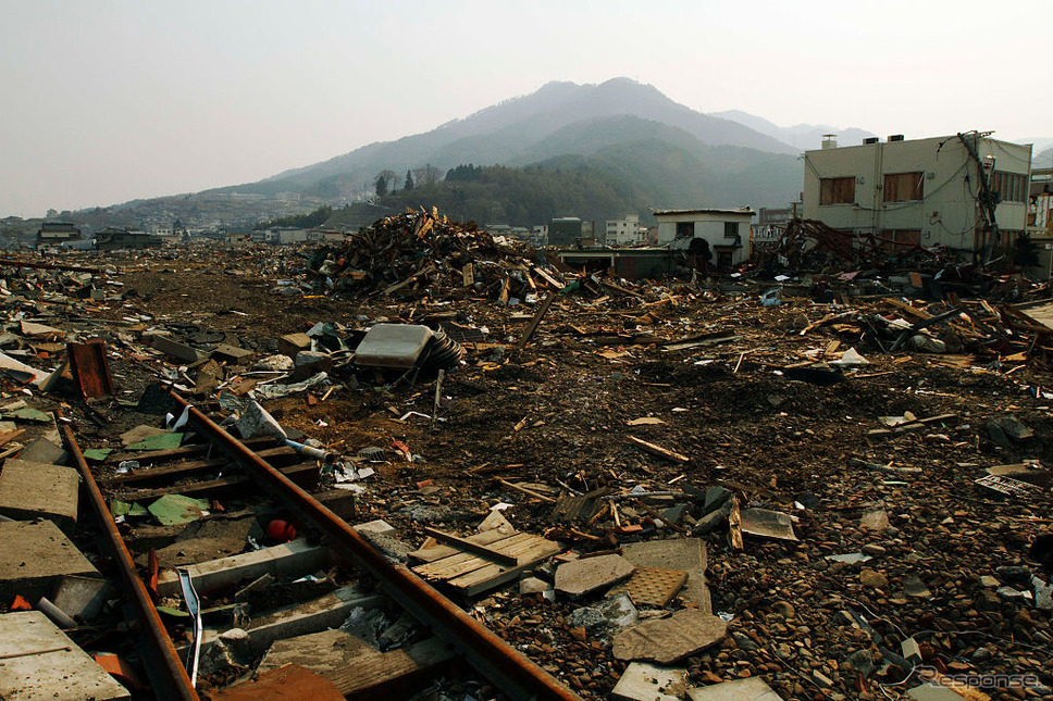 大船渡市内(2011年4月14日)