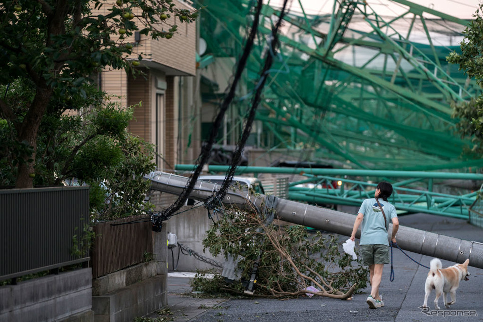 台風15号の被害(9月10日、千葉県市原市)《photo (c) Getty Images》