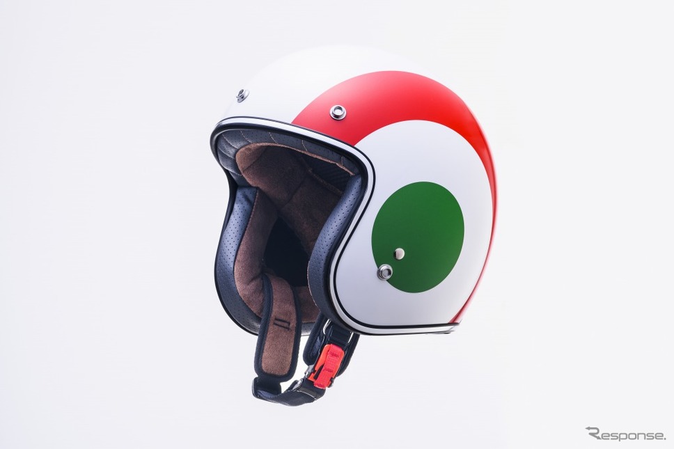 ベスパ純正ヘルメット グラフィックモデル（イタリアントリコロール）《画像：ピアッジオグループジャパン》