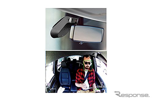 上:「ナウト」を車内から撮影した画像、下:インカメラからの映像《画像:オリックス自動車》
