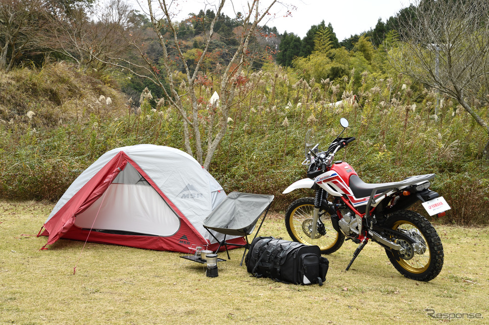「ヤマハバイクレンタル」でセローと一緒にレンタルできるキャンプグッズ《撮影 雪岡直樹》