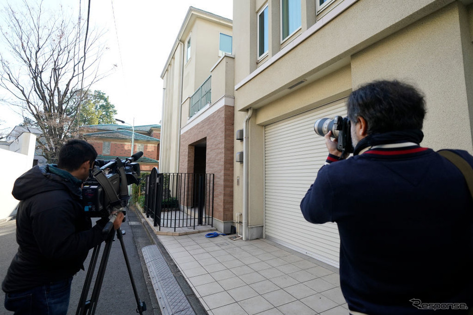 東京のゴーン被告宅（1月3日）　《photo (c) Getty Images》
