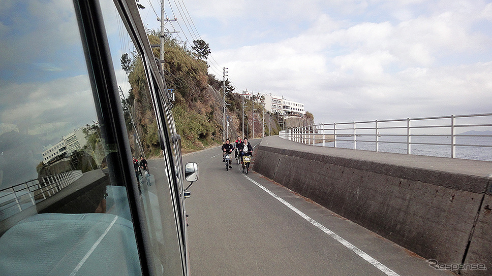 愛知県日間賀島での「離島における観光型 MaaS による移動」をテーマとした自動運転の実証実験。《撮影 大野雅人（Gazin Airlines）》