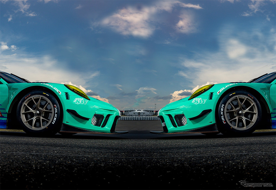 ファルケンカラーのポルシェ 911 GT3R《画像:住友ゴム》