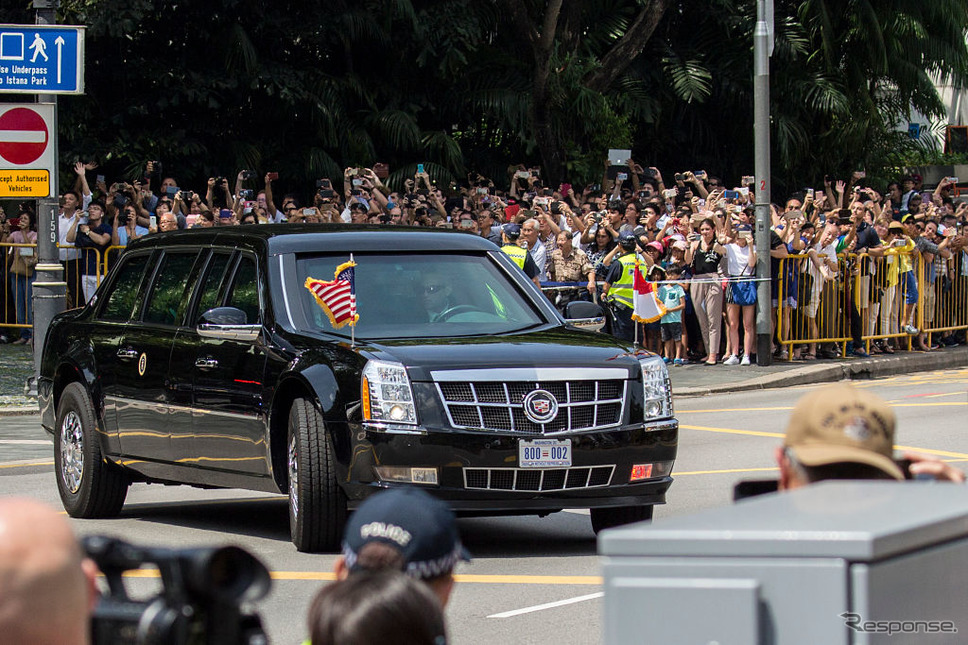 米大統領専用車ビースト（2018年シンガポール、参考画像）　《photo (c) Getty Images》