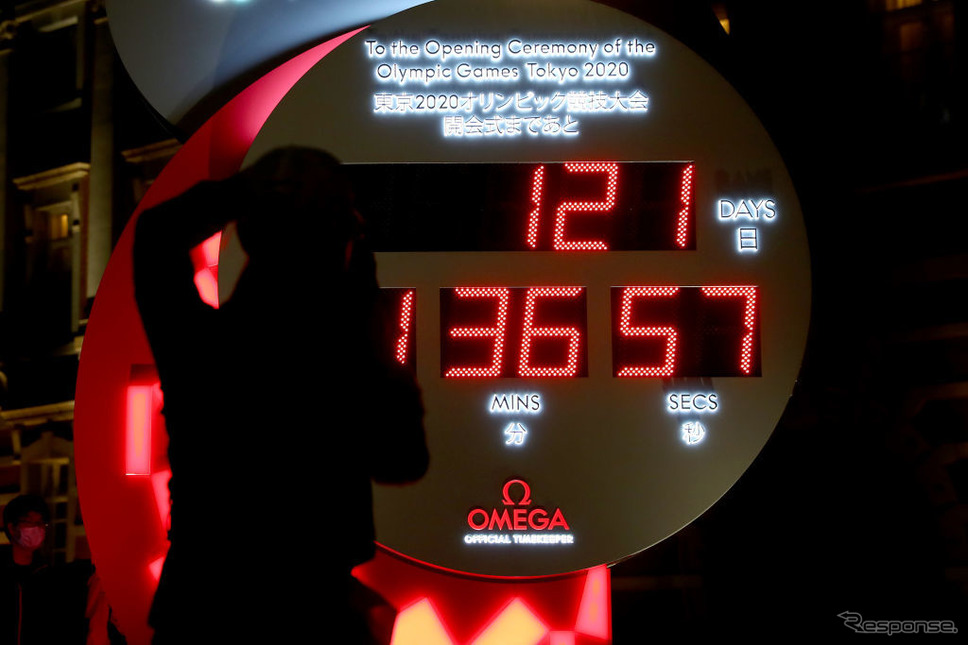 オリンピック開催までのカントダウン（3月24日、東京）《photo (c) Getty Images》